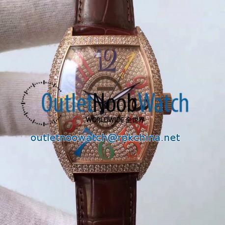 Replica Franck Muller Color Dreams FM 5850 SC D CD 5N Rose Gold & Diamonds Diamonds Dial Swiss 2824-2