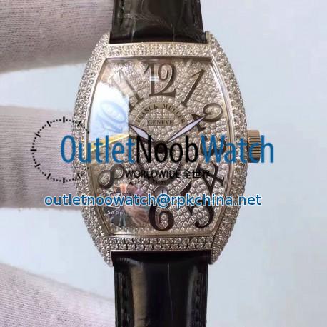 Replica Franck Muller FM 8880 SC DT D6 CD OG Stainless Steel & Diamonds Diamonds Dial Swiss 2824-2