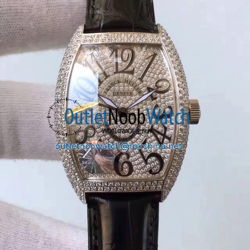 Replica Franck Muller FM 8880 SC DT D6 CD OG Stainless Steel & Diamonds Diamonds Dial Swiss 2824-2