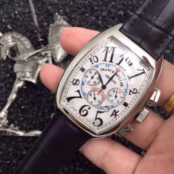 Replica Franck Muller Cintree Curvex Chronograph FM 8880 CC AT Stainless Steel White Dial Swiss 7753