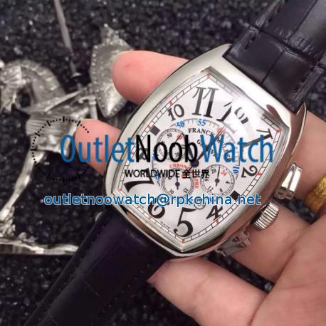 Replica Franck Muller Cintree Curvex Chronograph FM 8880 CC AT Stainless Steel White Dial Swiss 7753