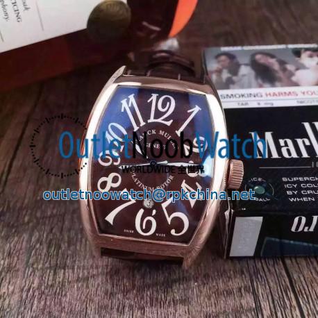 Replica Franck Muller Cintree Curvex FM 5850 SC D CD 5N Rose Gold Brown Dial Swiss 2824-2