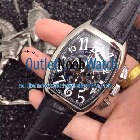 Replica Franck Muller Cintree Curvex Chronograph FM 8880 CC AT Stainless Steel Black Dial Swiss 7753