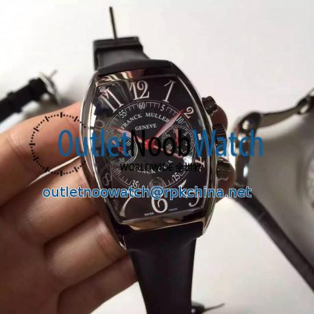 Replica Franck Muller Casablanca Black Casa Chronograph FM 8880 C CC Stainless Steel Black & Red Dial Swiss 7753