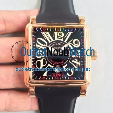 Replica Franck Muller Conquistador Cortez King 10000KSC ZX Rose Gold Black Dial Swiss 2824-2