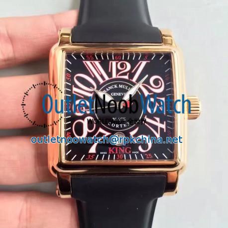 Replica Franck Muller Conquistador Cortez King 10000KSC ZX Rose Gold Black & Red Dial Swiss 2824-2