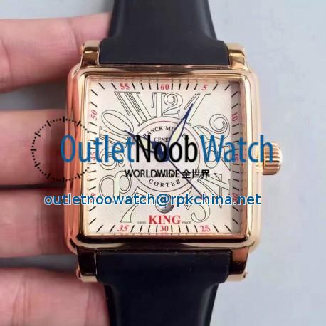 Replica Franck Muller Conquistador Cortez King 10000KSC ZX Rose Gold White Dial Swiss 2824-2