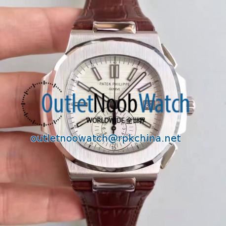 Replica Patek Philippe Nautilus Chronograph 5980 JF Stainless Steel White Dial Swiss CH28-520C