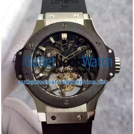 Replica Hublot Big Bang Skeleton Tourbillon Stainless Steel & Ceramic Skeleton Dial Swiss Tourbillon