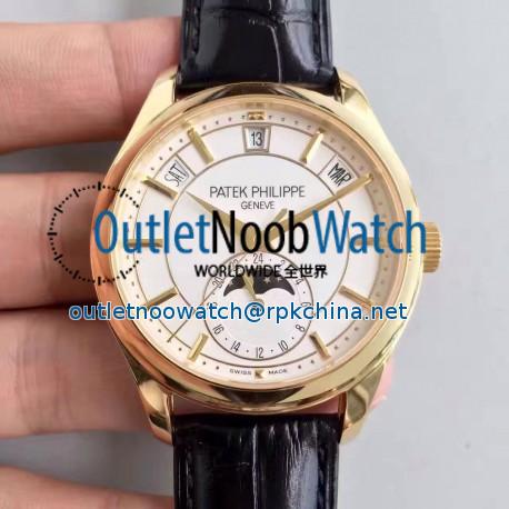 Replica Patek Philippe Annual Calendar 5205G-001 Yellow Gold White Dial Swiss 324SQALU 24H/206