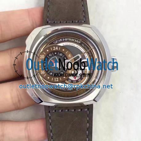 Replica SevenFriday Q Series Q2/01 Stainless Steel Brown Dial Miyota 8219