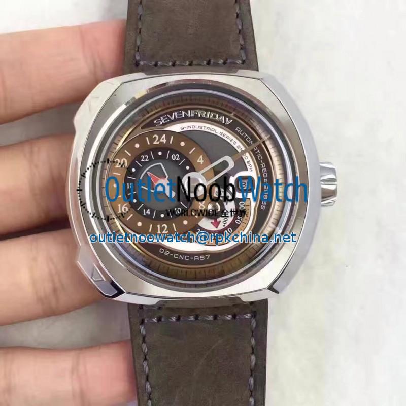 Replica SevenFriday Q Series Q2/01 Stainless Steel Brown Dial Miyota 8219