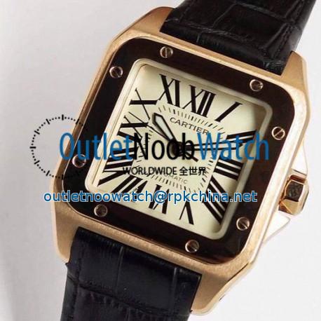 Replica Cartier Santos 100 XL Rose Gold Swiss 2836-2