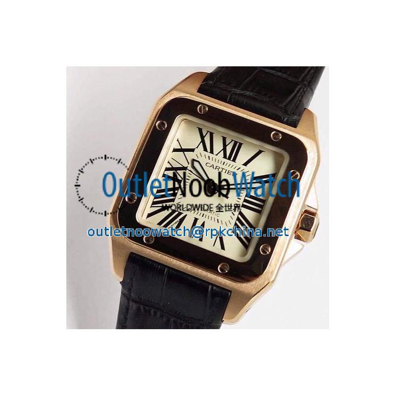 Replica Cartier Santos 100 XL Rose Gold Swiss 2836-2