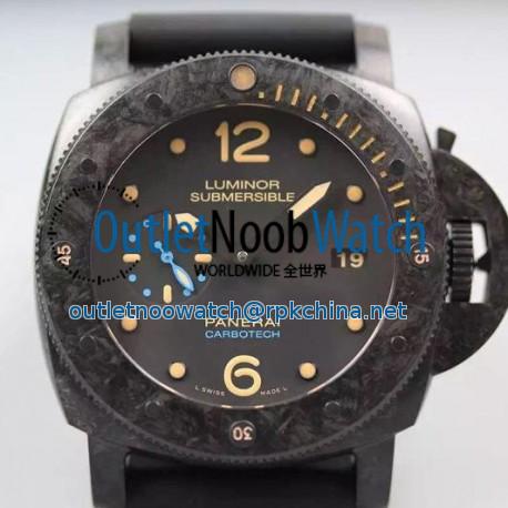 Replica Panerai Luminor Submersible 1950 PAM 616 Forged Carbon Black Dial Swiss  P9000