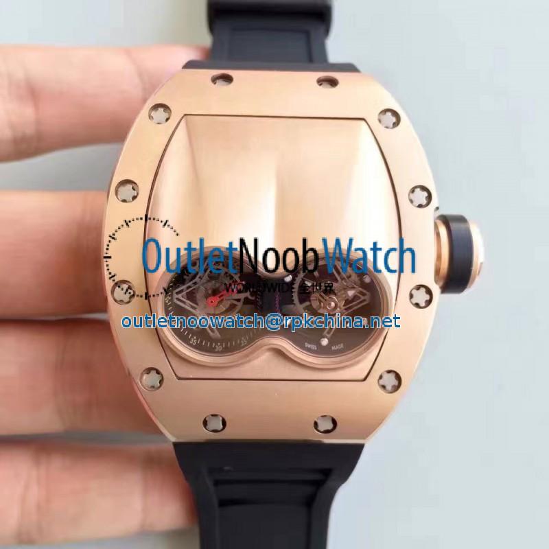 Replica Richard Mille RM053 Pablo MacDonough Tourbillon Rose Gold Black Dial Swiss 2824-2