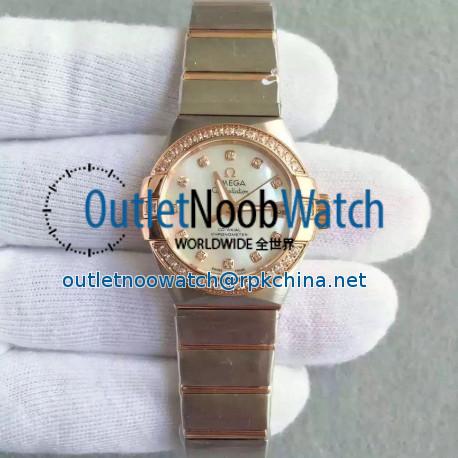 Replica Omega Constellation Ladies 123.25.31.20.55.001 27MM EF Stainless Steel & Rose Gold Mother Of Pearl & Diamonds Dial Swiss