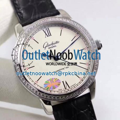 Replica Glashutte Original Senator Excellence 1-36-01-01-02-01 GF Stainless Steel & Diamonds White Dial Swiss Calibre 36-01