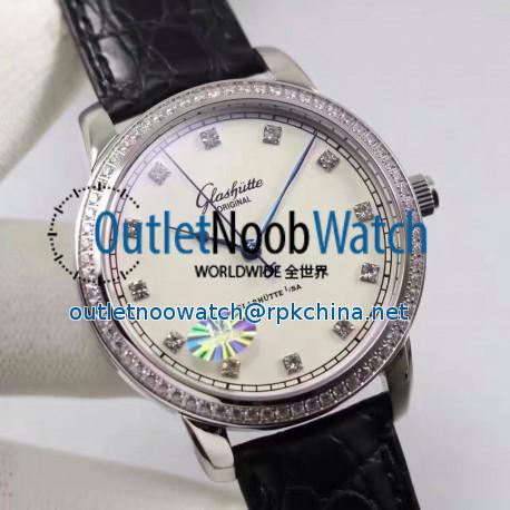 Replica Glashutte Original Senator Excellence 1-36-01-01-02-01 GF Stainless Steel & Diamonds White & Diamonds Dial Swiss Calibre