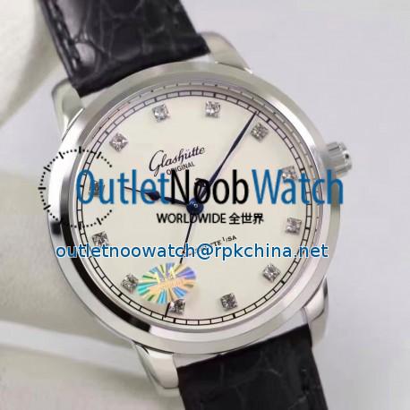 Replica Glashutte Original Senator Excellence 1-36-01-01-02-01 GF Stainless Steel White & Diamonds Dial Swiss Calibre 36-01