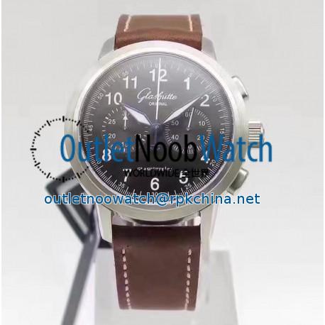 Replica Glashutte Original Senator Chronograph XL 1-39-34-20-42-04 GF Stainless Steel Black Dial Swiss Caliber 39-34