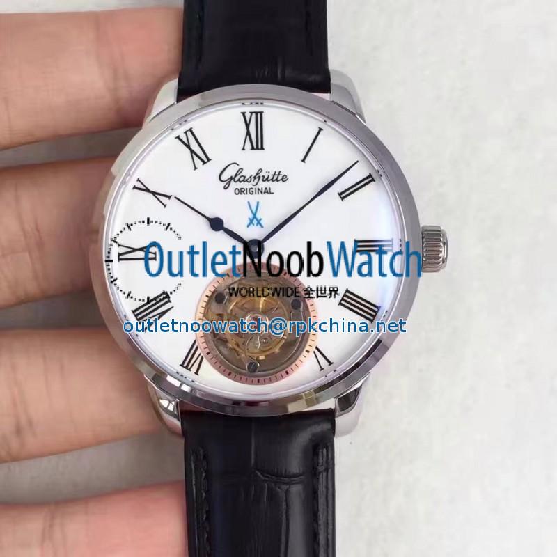 Replica Glashutte Original Senator Meissen Tourbillon 1-94-11-01-01-04 Stainless Steel White Dial Swiss Tourbillon