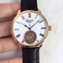 Replica Glashutte Original Senator Meissen Tourbillon 1-94-11-01-01-04 Yellow Gold White Dial Swiss Tourbillon