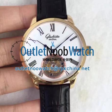 Replica Glashutte Original Senator Meissen Tourbillon 1-94-11-01-01-04 Yellow Gold White Dial Swiss Tourbillon