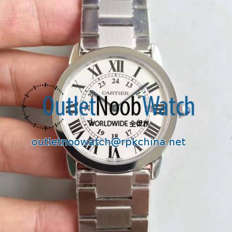 Replica Ronde Solo De Cartier W6701005 36MM K11 Stainless Steel White Dial Swiss Quartz