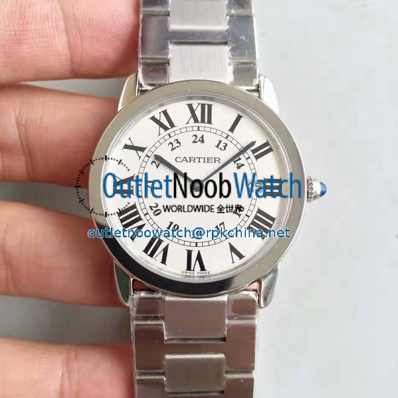 Replica Ronde Solo De Cartier W6701005 36MM K11 Stainless Steel White Dial Swiss Quartz