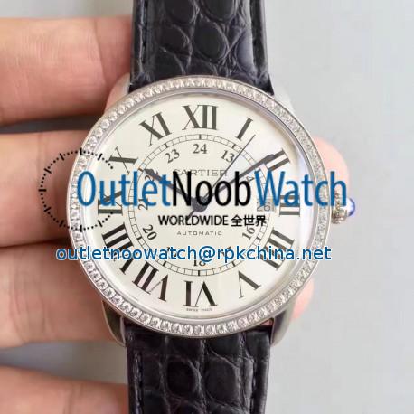 Replica Ronde Solo De Cartier W6701010 42MM TW Stainless Steel & Diamonds White Dial Swiss 2892