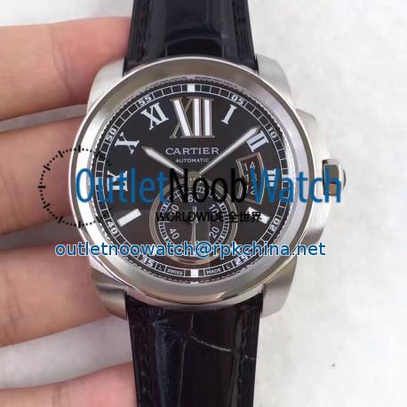 Replica Calibre De Cartier W7100037 42MM TF Stainless Steel Black Dial Swiss 1904MC