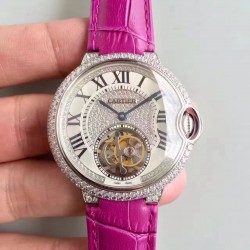 Replica Ballon Bleu De Cartier Flying Tourbillon HPI00716 39MM TF Stainless Steel & Diamonds Diamonds Dial Swiss 9452MC