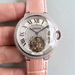 Replica Ballon Bleu De Cartier Flying Tourbillon HPI00716 39MM TF Stainless Steel & Diamonds Diamonds Dial Swiss 9452MC