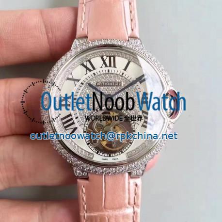 Replica Ballon Bleu De Cartier Flying Tourbillon HPI00716 39MM TF Stainless Steel & Diamonds Diamonds Dial Swiss 9452MC