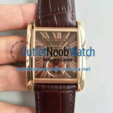 Replica Cartier Tank MC WGTA0014 JF Rose Gold Brown Dial Swiss 1904MC