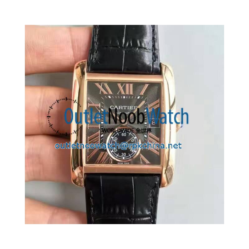 Replica Cartier Tank MC WGTA0014 JF Rose Gold Black Dial Swiss 1904MC