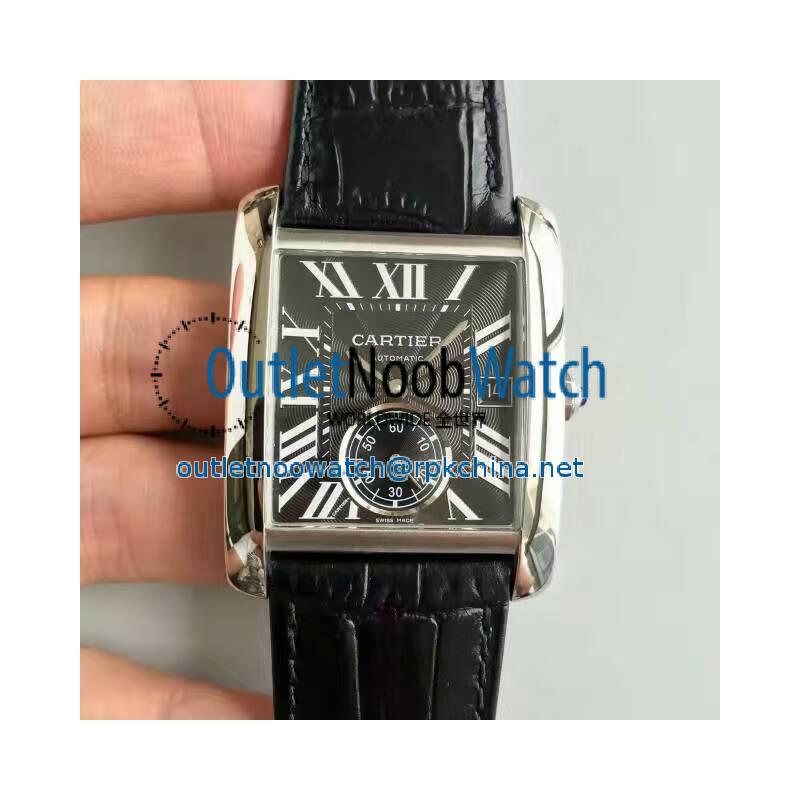 Replica Cartier Tank MC W5330004 JF Stainless Steel Black Dial Swiss 1904MC