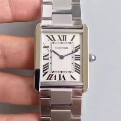 Replica Cartier Tank Solo Ladies W5200014 27MM x 34MM TW Stainless Steel White Dial Swiss Quartz