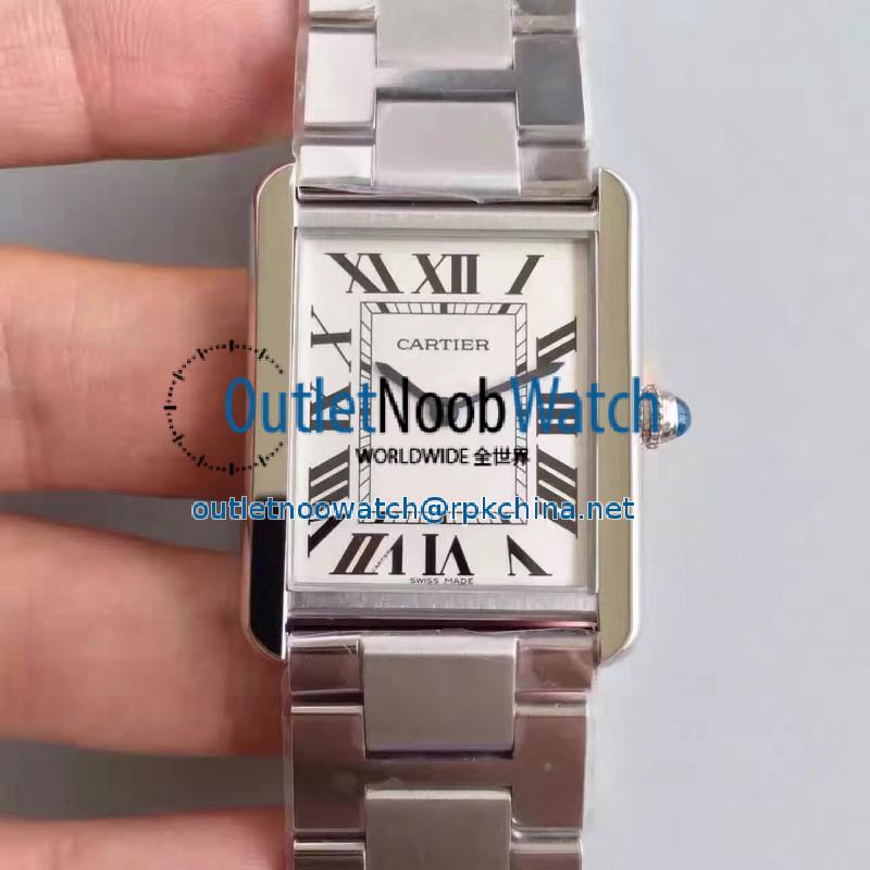 Replica Cartier Tank Solo Ladies W5200014 27MM x 34MM TW Stainless Steel White Dial Swiss Quartz