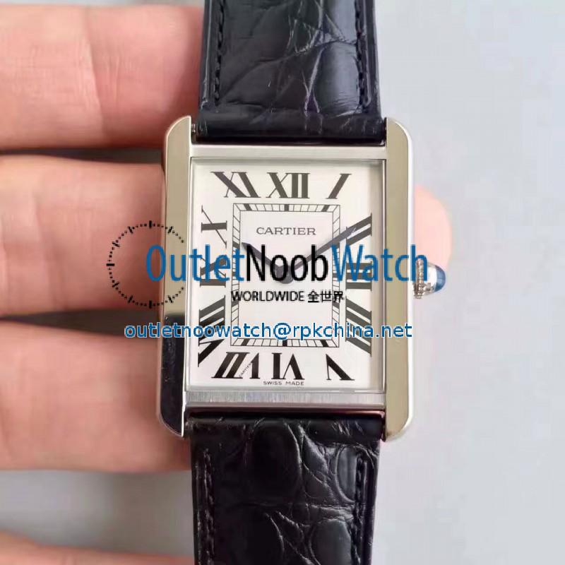 Replica Cartier Tank Solo Ladies W5200003 27MM x 34MM TW Stainless Steel White Dial Swiss Quartz