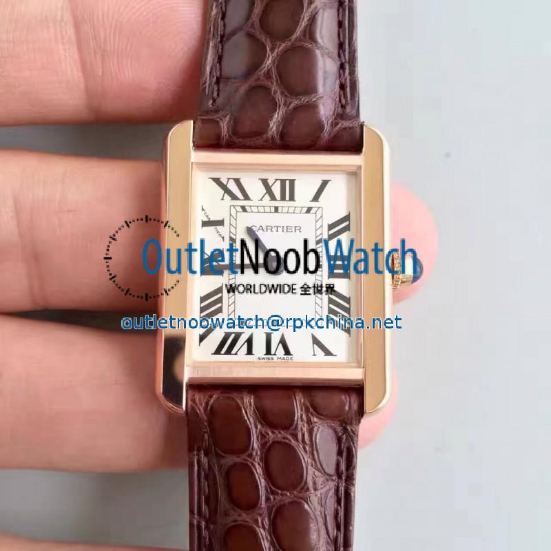 Replica Cartier Tank Solo Ladies W5200024 24MM x 31MM TW Rose Gold White Dial Swiss Quartz