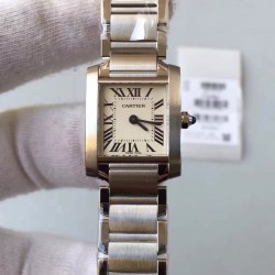 Replica Cartier Tank Francaise Ladies W51008Q25 20MM x 35MM TW Stainless Steel White Dial Swiss Quartz