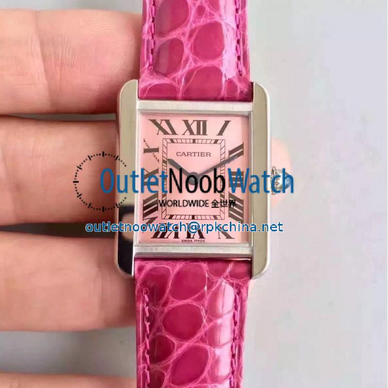 Replica Cartier Tank Solo Ladies W5200001 27MM x 34MM TW Stainless Steel Pink Dial Swiss Quartz