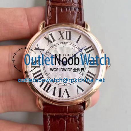 Replica Ronde Luis Cartier W6801004 42MM UT Rose Gold Silver Dial Swiss 430MC