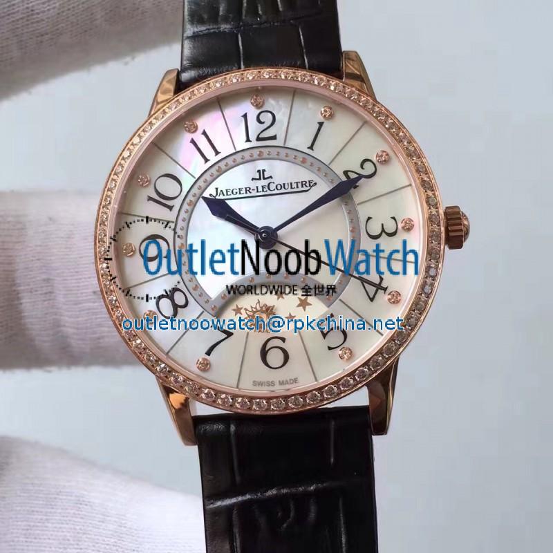 Replica Jaeger-LeCoultre Ladies Rendez-Vous Night & Day Large 3612420 38MM N Rose Gold & Diamonds Pearl Dial Swiss 898D/1