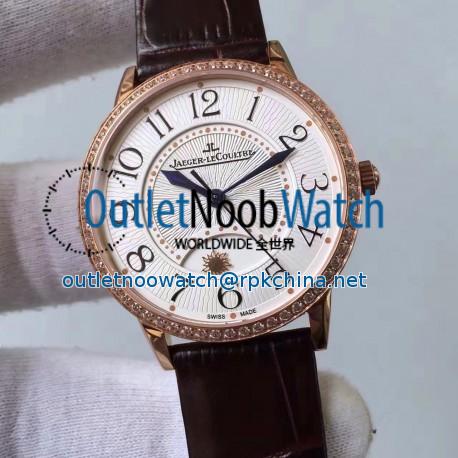 Replica Jaeger-LeCoultre Ladies Rendez-Vous Night & Day Large 3612420 38MM N Rose Gold & Diamonds White Dial Swiss 898D/1