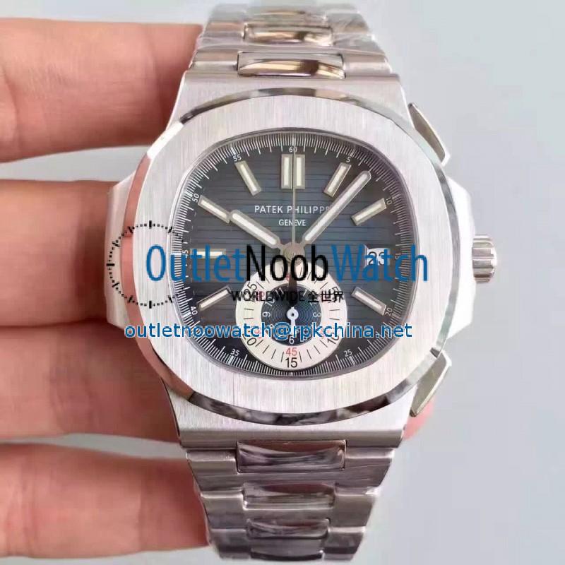 Replica Patek Philippe Nautilus Chronograph 5980 JF Stainless Steel Blue Dial Swiss CH28-520C