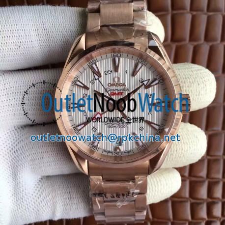 Replica Omega Seamaster Aqua Terra 150M GMT 231.50.43.22.02.001 43MM JH Rose Gold White Dial Swiss 8605