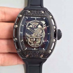 Replica Richard Mille RM052 SF PVD & Black Diamond Diamond Skull Dial M6T51